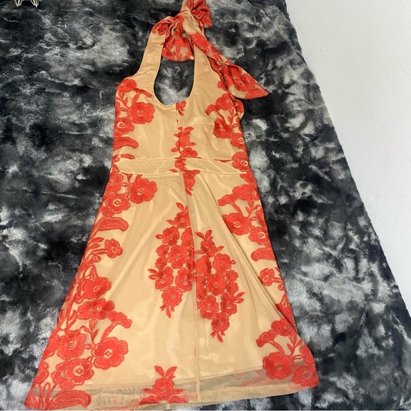 Free People Dresses & Skirts - NWT For Love and Lemons Red Floral Halter Mini Dress